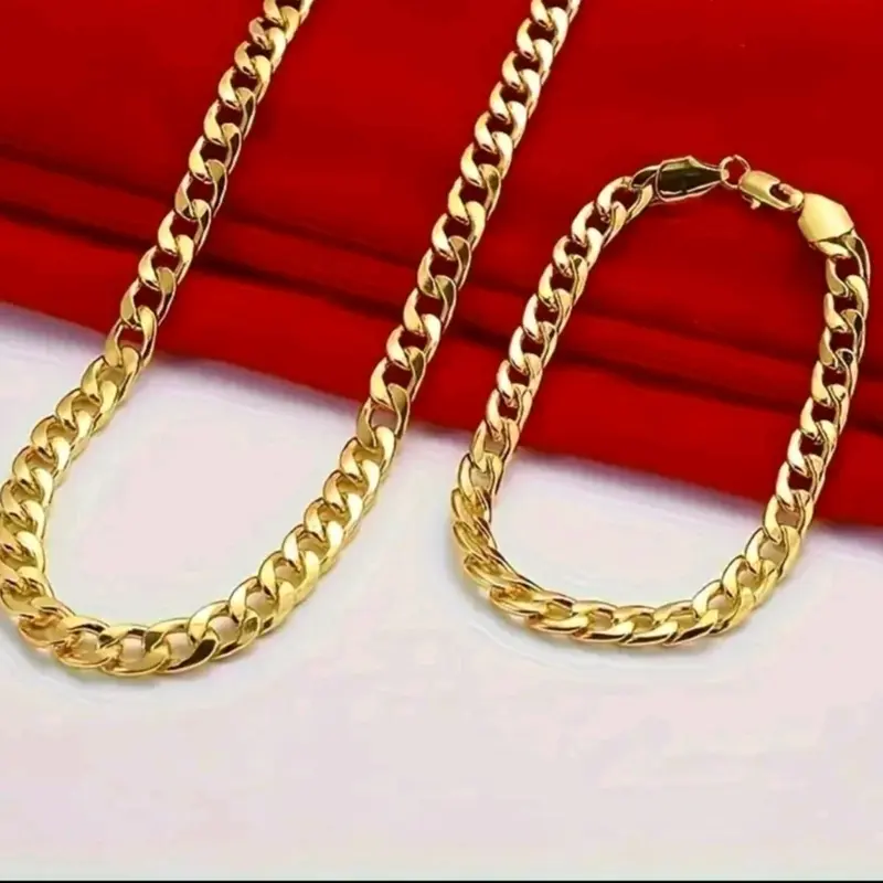 trendy hip hop style golden necklace 1