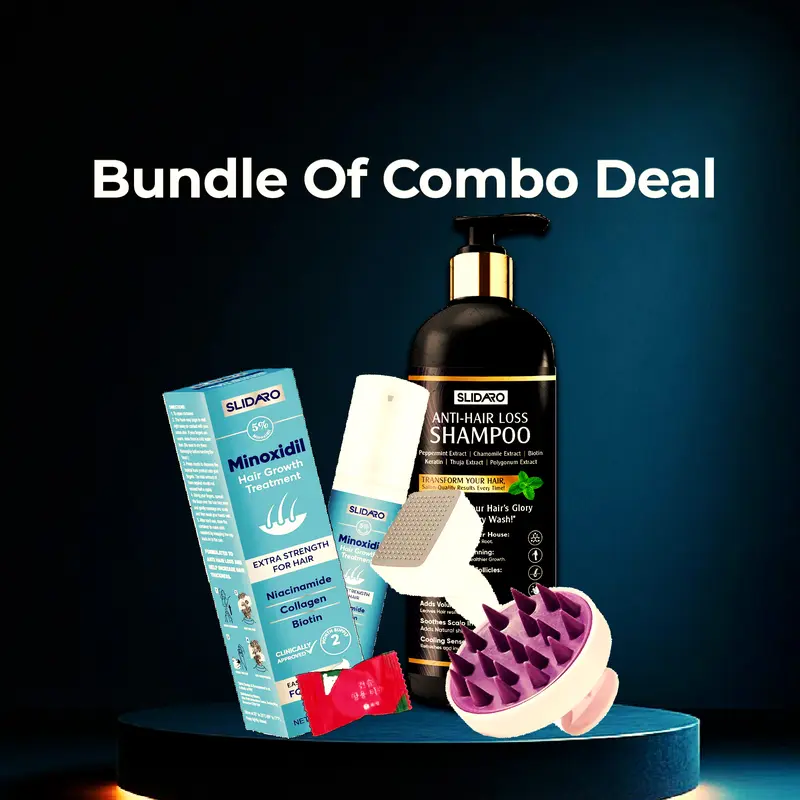 SLIDARO bundle of  combo deals   Hair regrowth & biotin Shampoo, Discover the power of 100% nature  our shampoo made from organic ingredients best DHT blocking shampoos designed to shampoo for bald spot , Thickening Hair. Boost Growth for Both Women & Men 0