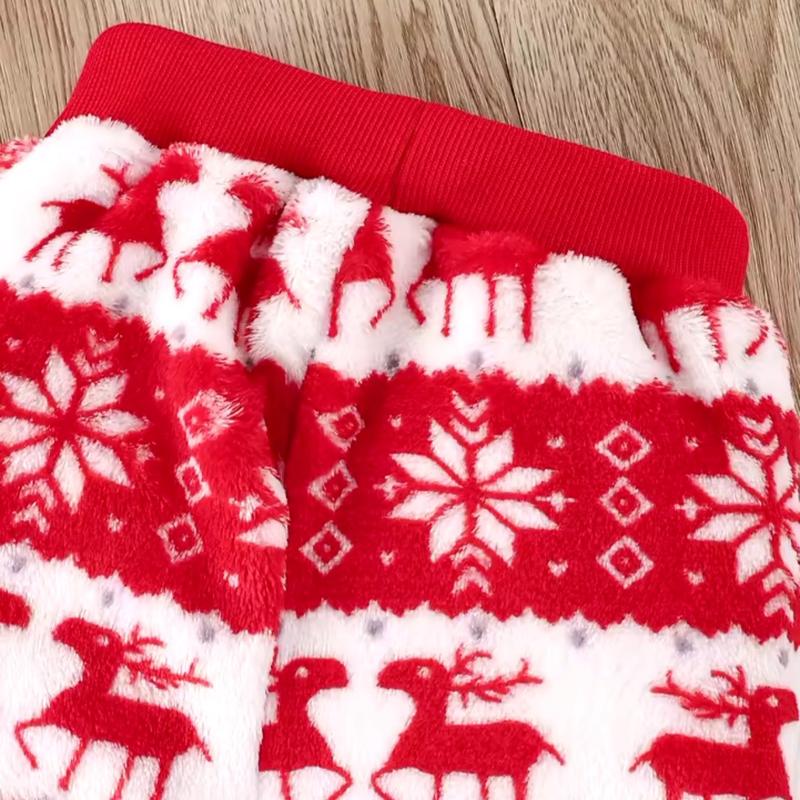 Christmas Print 3 Pcs Sleepwear, Warm Soft Comfortable Pajamas for kids, Best Christmas Gift 2