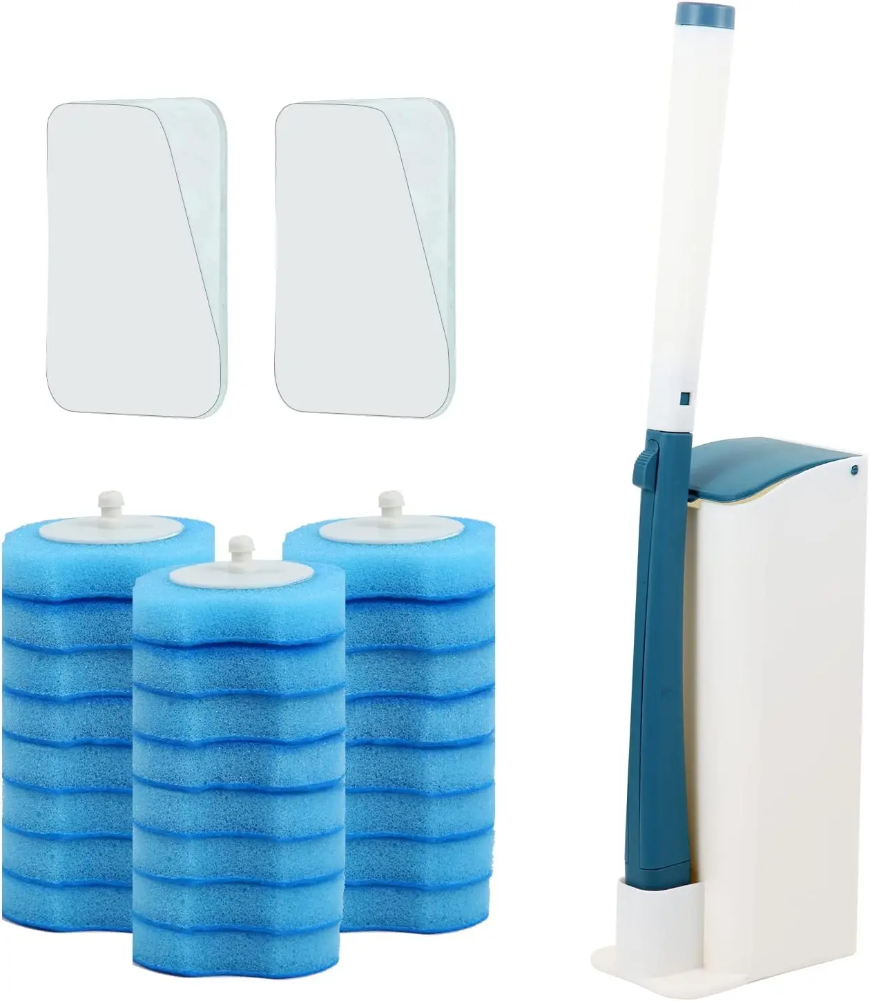 once try Toilet Wand Kit Toilet Brush with Holder Toilet Cleaning System With Disposable Refill Heads 24 Pieces