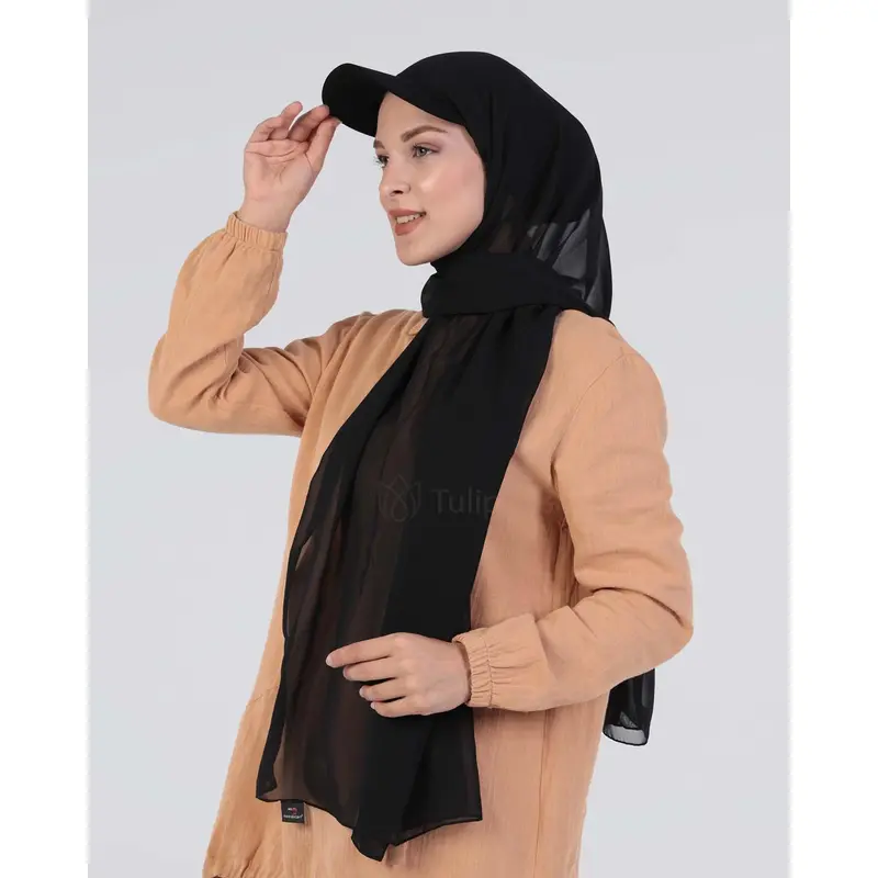 Hijab - Instant chiffon cap - Black 0