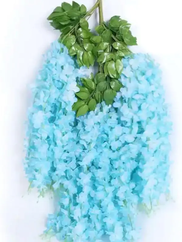 Home Decor 3 Branches Wedding Party Decorations Hanging Flower Vines Artificial Wisteria Flower 12pcs, Excellemt Garden Decor lasts forever. Washproof artificial flowers 3