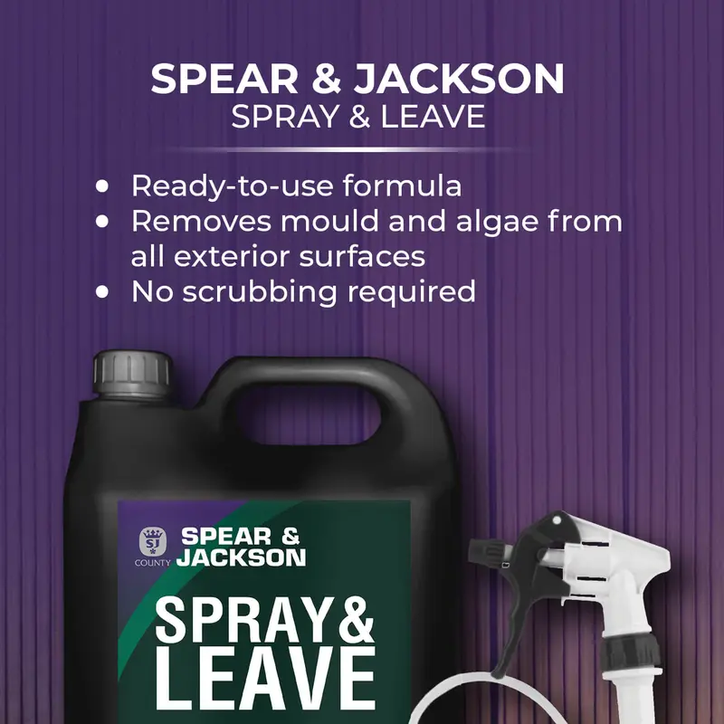 Spear & Jackson Spray and Leave (5L) No scrubbing, wiping or washing off Household Cleaner Algae & Moss Spot Remover Patio 4