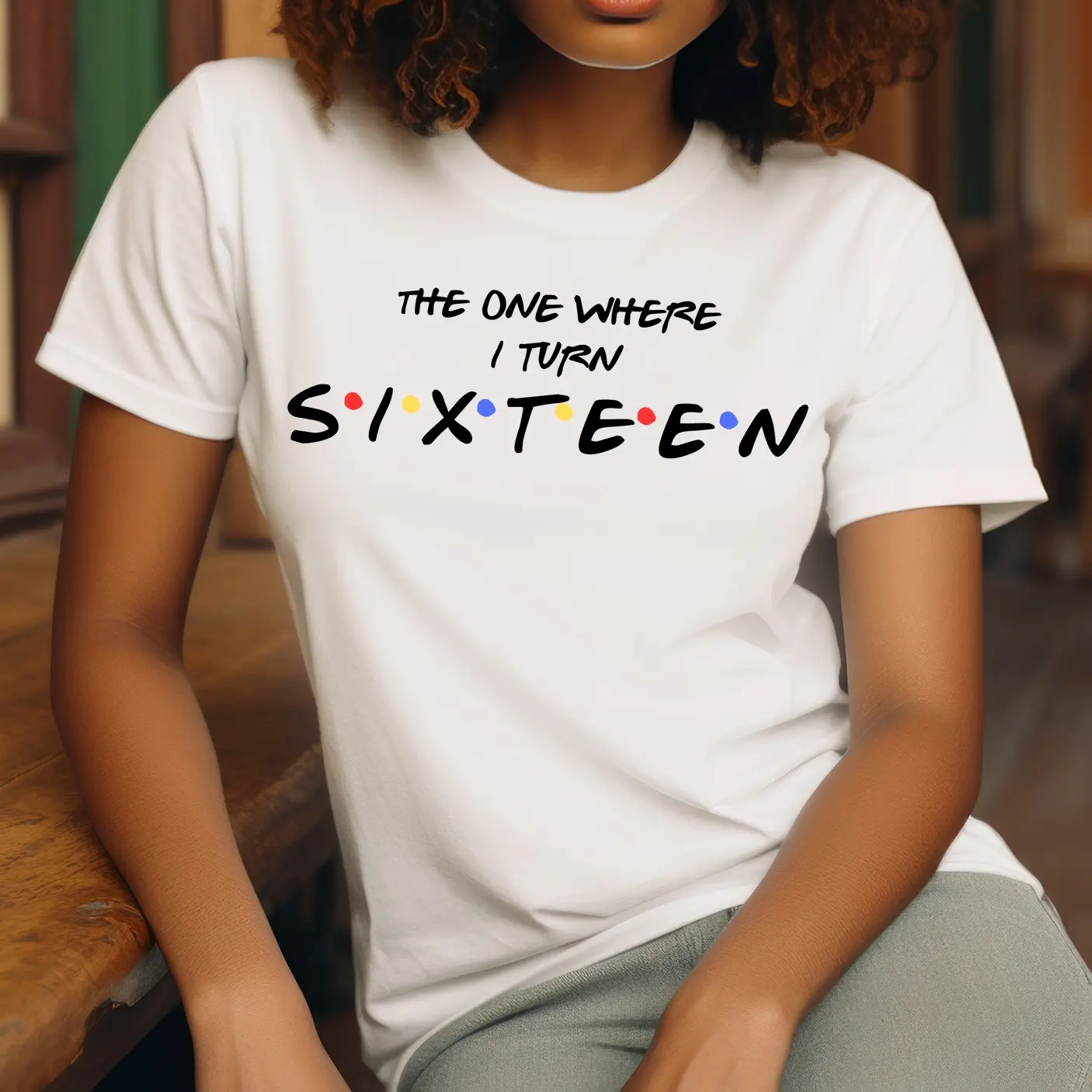 Personalised T-Shirt 16th birthday gift shirt unisex friends tvshow the one where turns 16