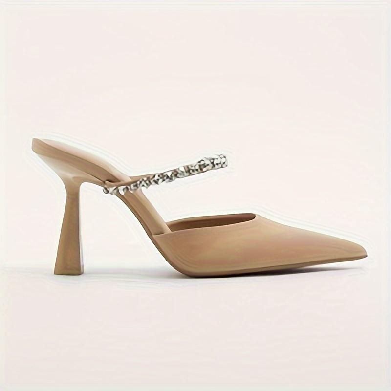 Product Introduction of Luxury Stiletto Heels - Backless, Rhinestone Embellished, Pointed Toe, Slip-On Design, Elegant Party Shoes for Women - Perfect for Banquets, Weddings, and Formal Events 4