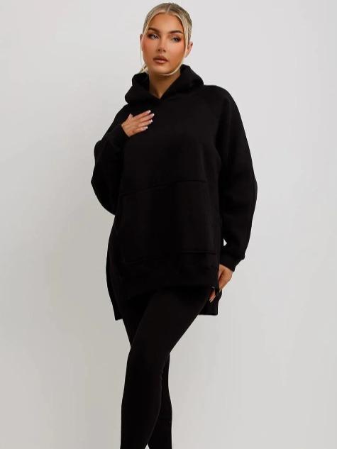Womens Ladies Oversized Hooded Sweatshirt & Leggings Set Hoodie Lounge Tracksuit 1