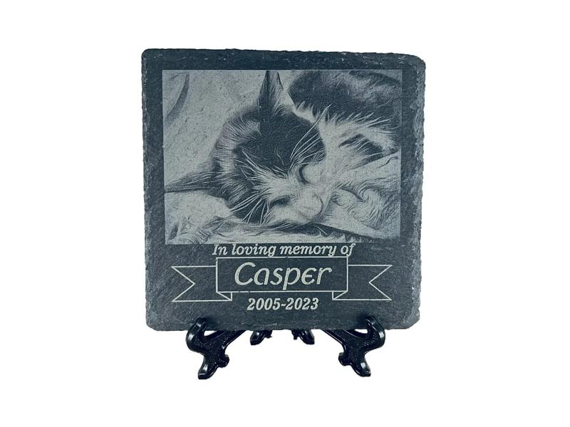 Product Introduction of Personalised Photo Stone Cat Dog Pet Memorial Memory Loss Present Gift Cat Loss 1