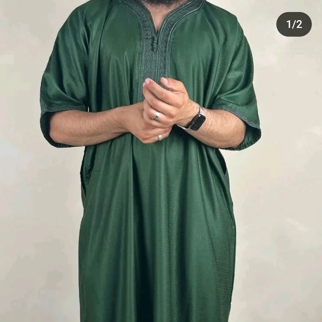 Men's Moroccan Kaftan - Bottle Green