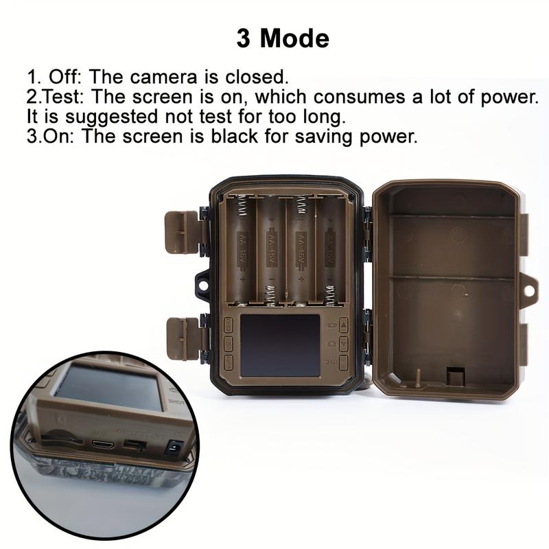 Product Introduction of 【2025】1pc Mini Trail Camera, HD Game Hunting Camera Motion, Activated With IR Night Vision Waterproof Video Cam For Wildlife, Scouting Hunting Deer Cam 4