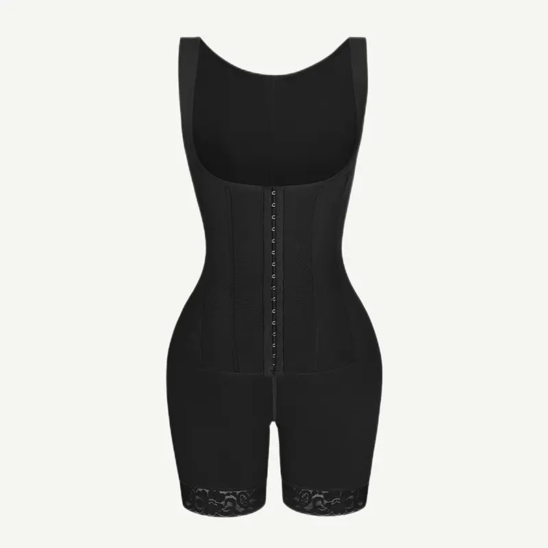 Adjustable Extra Firm Black Tummy Shaping Bodysuit with Compression open bust Tummy control Any Type Shapewear 4