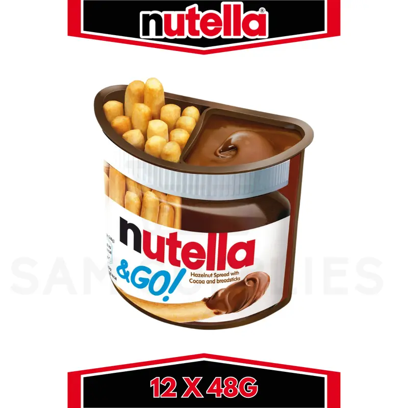 Nutella & Go! Hazelnut Chocolate Spread and Breadsticks Snack Pot 12 X 48G Bulk Pack 1