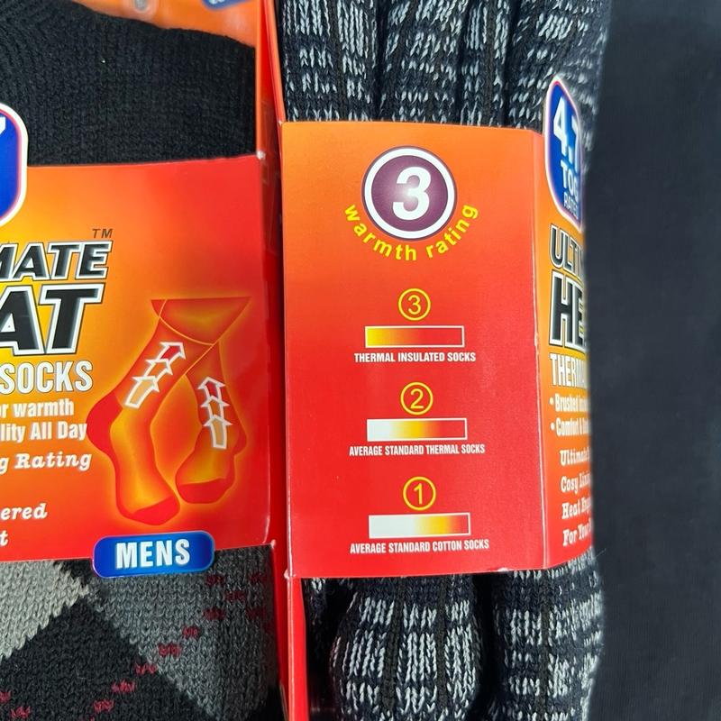 Men’s Double Heat Thermal Socks Size 6-11 - Winter Menswear - Mixed Designs/Colour 2