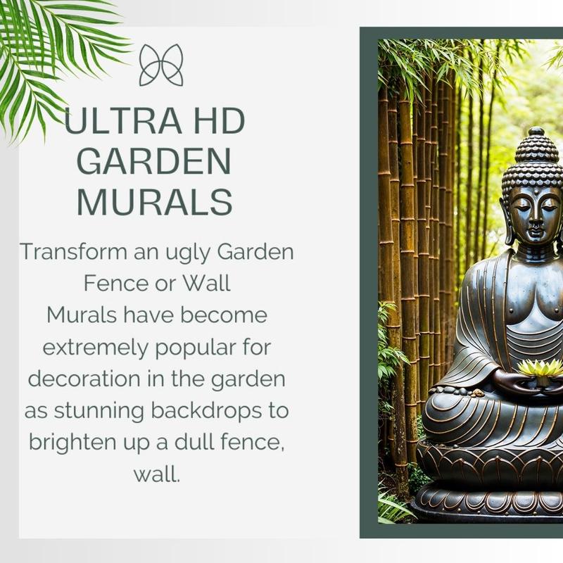 Peaceful Buddha Zen Mural Gardens Tapestry Waterproof Backdrop display Wall Hanging Banners 2