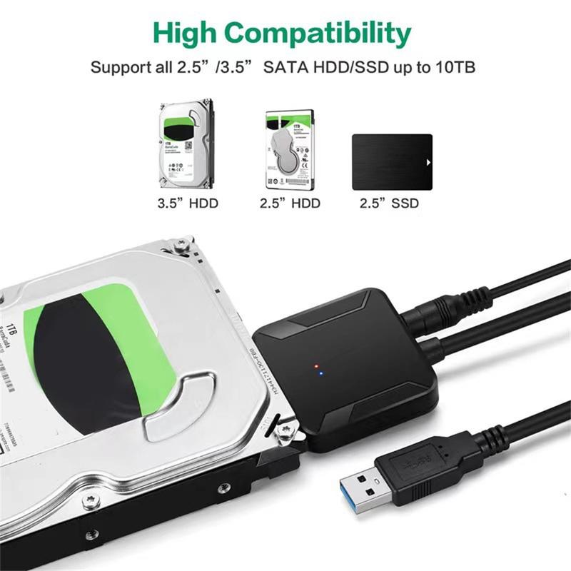 2x SATA to USB 3.0 2.5/3.5 inch HDD SSD Hard Drive Disk Converter Cable Adapter UK 5