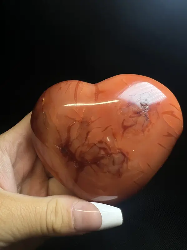 Polished High Quality Carnelian Heart From Madagascar- Gift, Crystal Healing 1