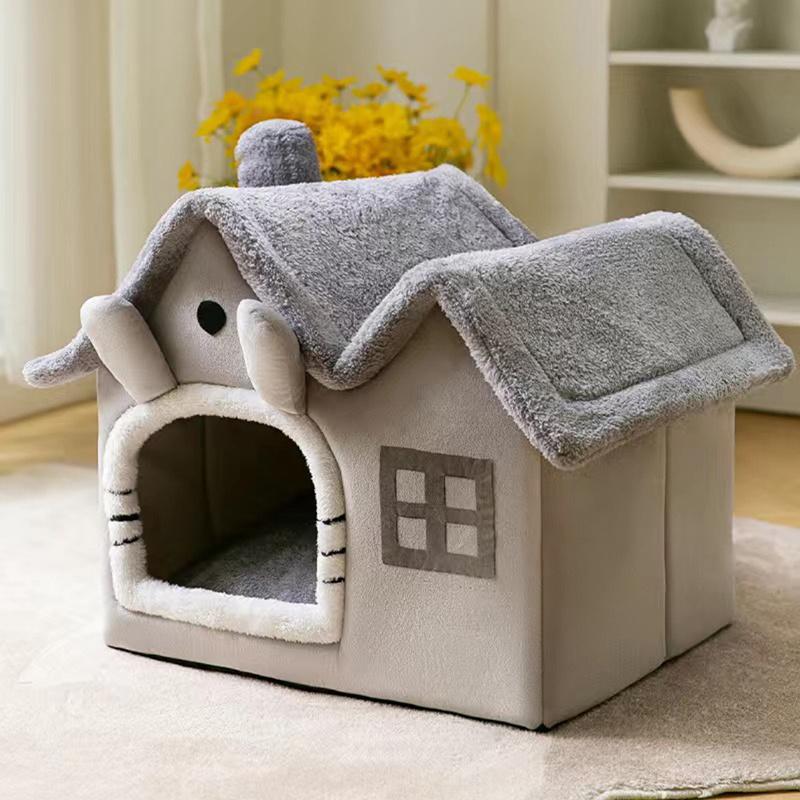 Product Introduction of Cat Pet Dog Warm House Cave Beds for Indoor Cats Cozy Wool Igloo Nest Kennel S-L 5