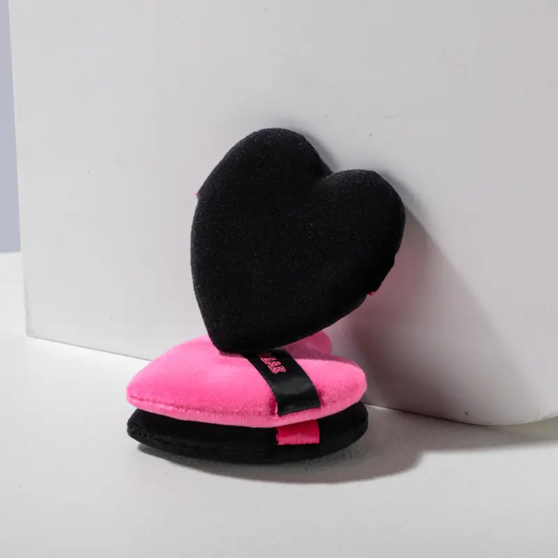Black and Pink Heart Shaped Puff DUO 2