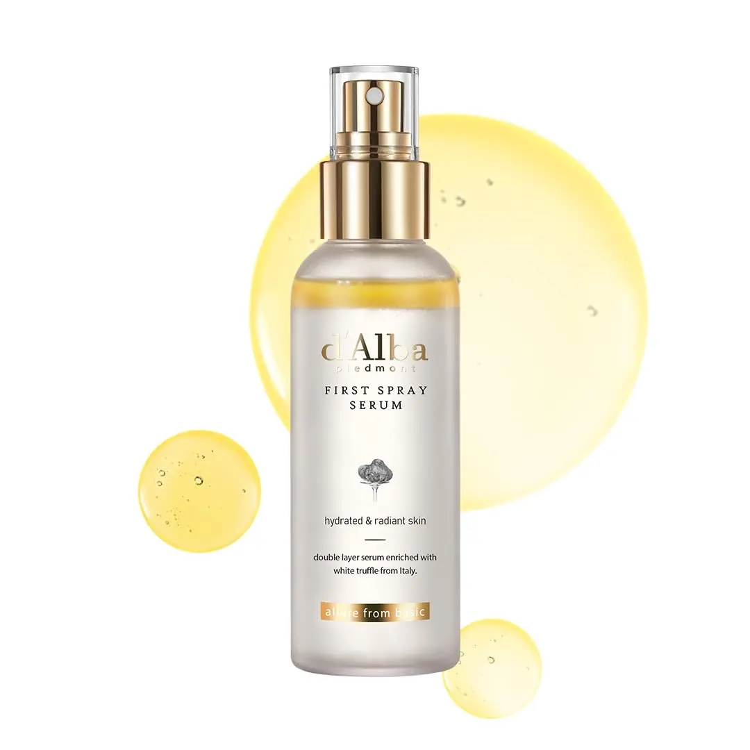 d'alba White Truffle First Spray Serum from Korea, Vegan, Light and Transparent for Moisturizing, Skin Revitalizing and Glowing without Clogging Pores, All-round Face Mist, Piedmont Italian White Truffle Essence Lotion (3.38 fl oz). Skincare Comfort