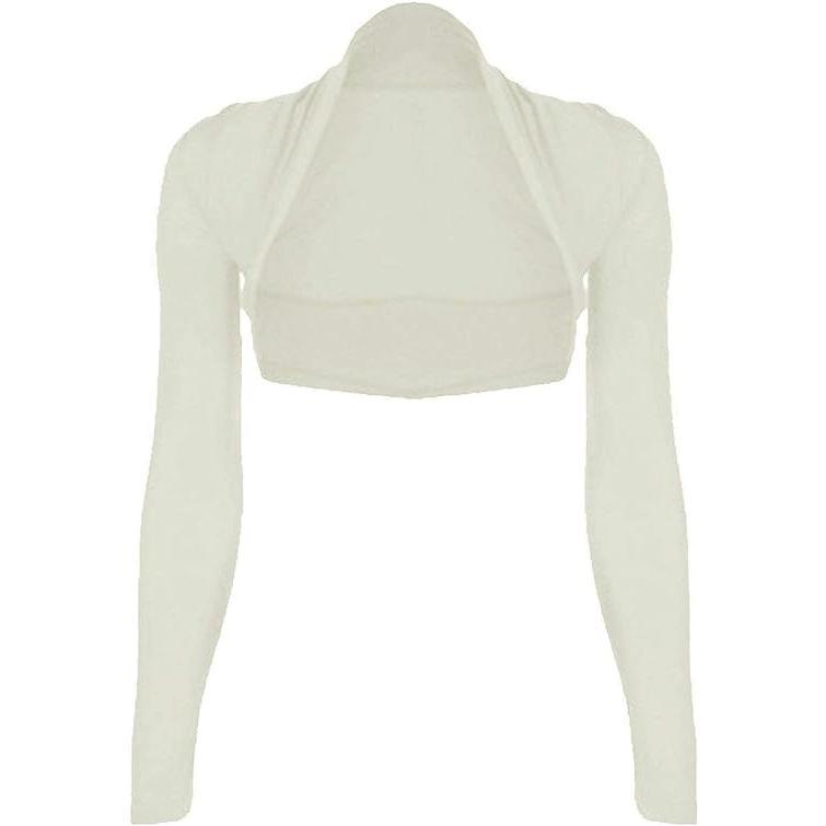 Ladies Cropped Long Sleeve Plus Size Bolero Shrug Womens Plain Open Front Cardigan Crop Top Shrug 1