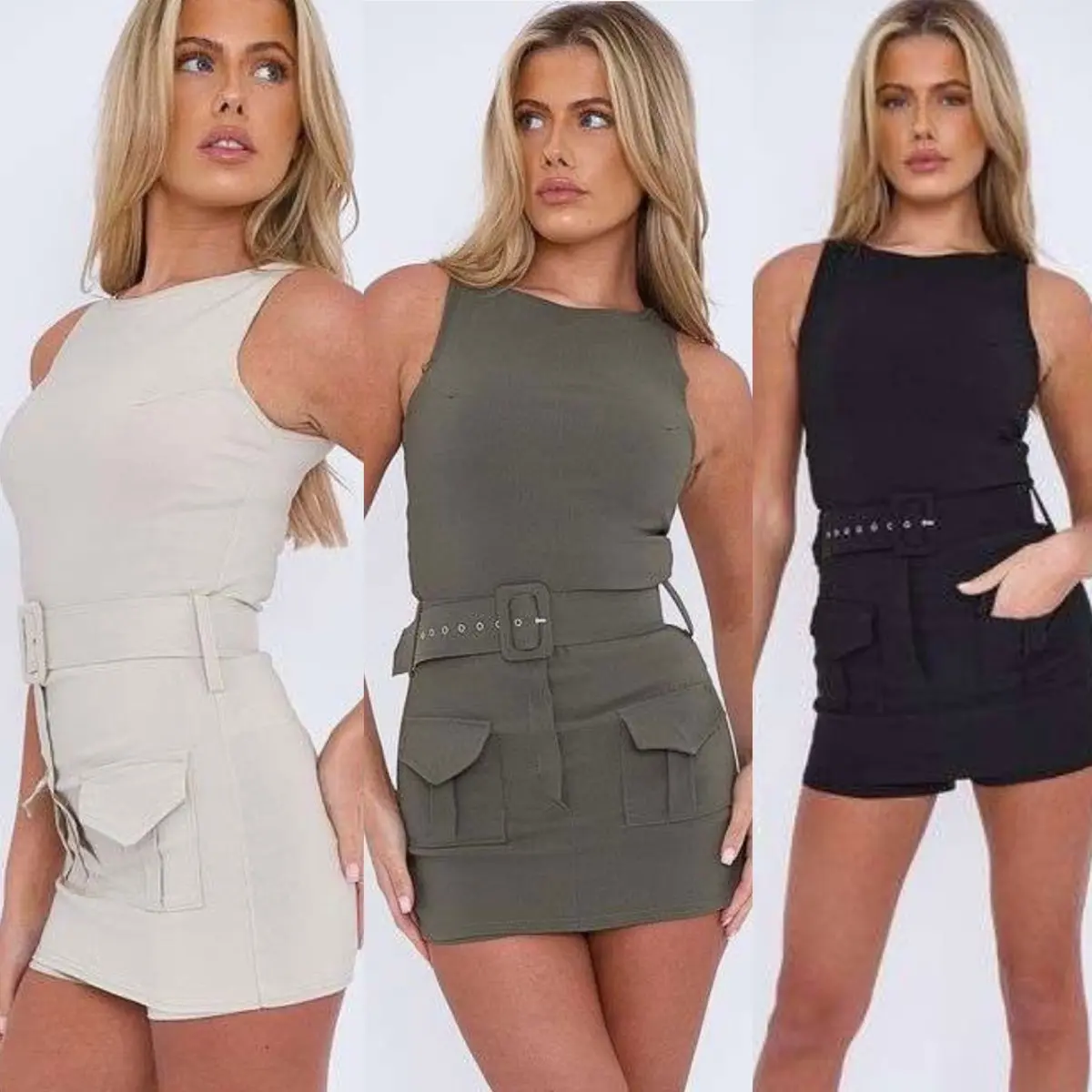 Cargo skort playsuit