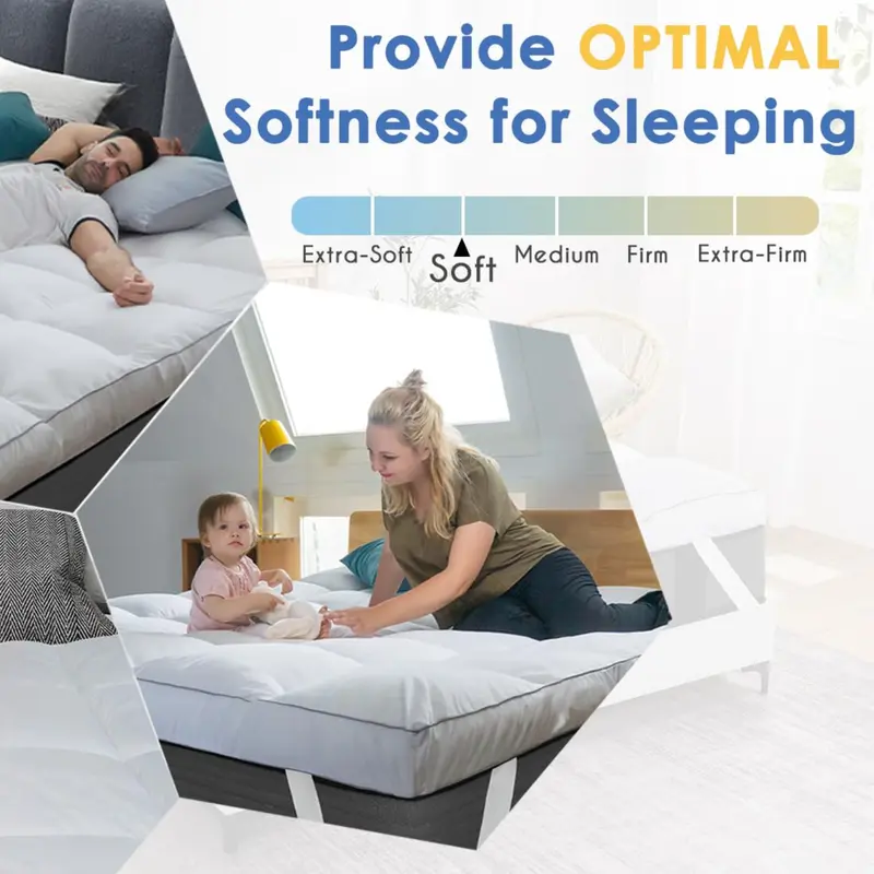 Extra Plush Topper - Hotel Grade Sleep Support Super Soft & Fluffy Mattress Topper - Mattress Topper, Bed Topper. 6