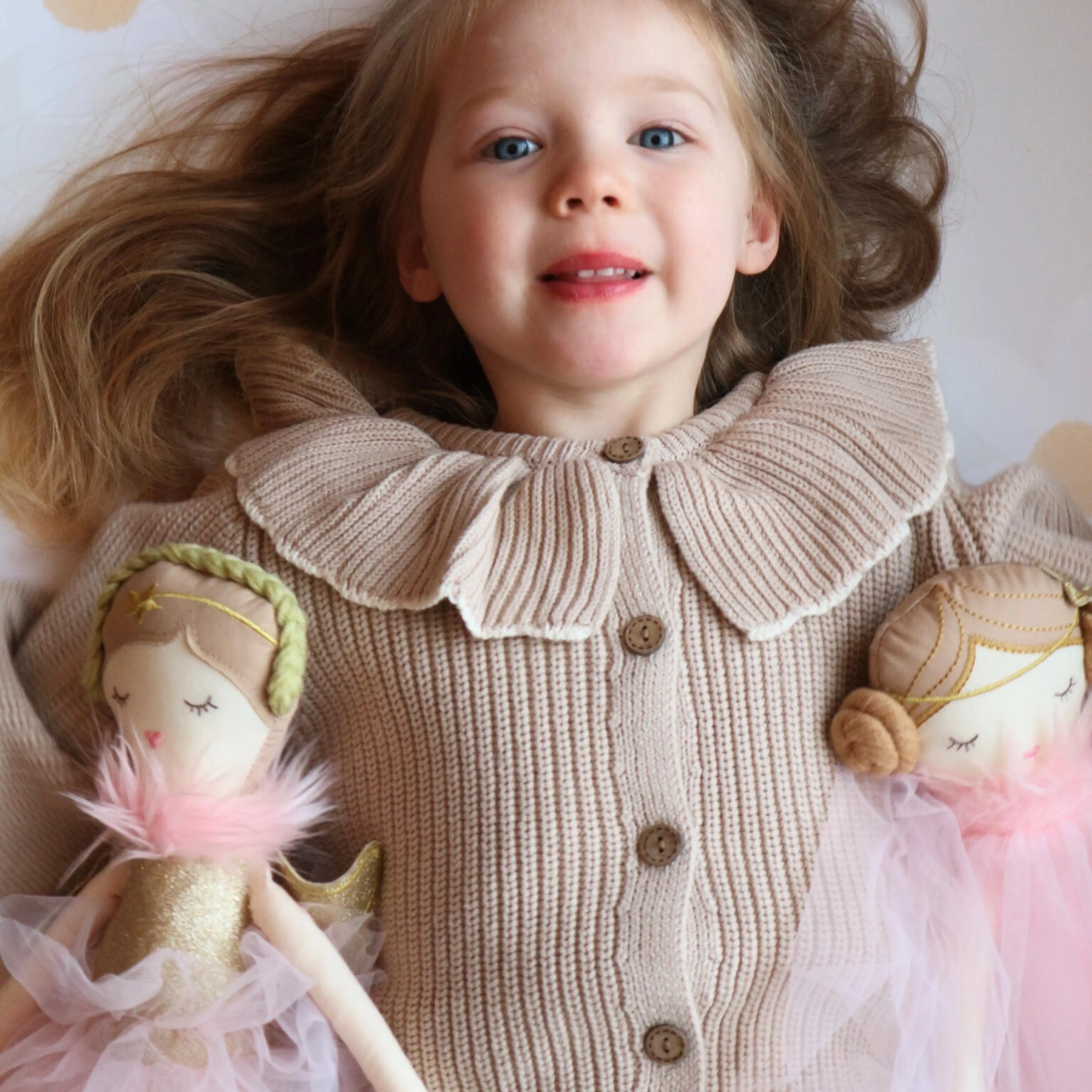 Frill Collar Cardigan - Cappuccino