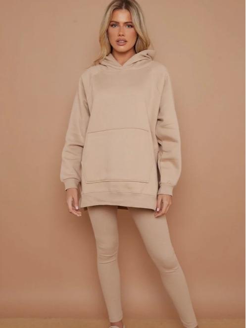 Womens Ladies Oversized Hooded Sweatshirt & Leggings Set Hoodie Lounge Tracksuit 2