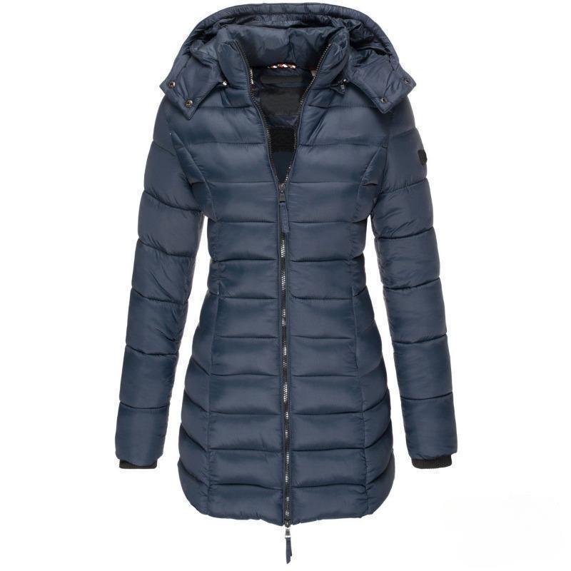 【2025】Winter Thicken Warm Women Parkas Zippers Solid Overcoat Casual Long Sleeve Padded Puffer Jacket Female Mid-length Slim Coat Top 5