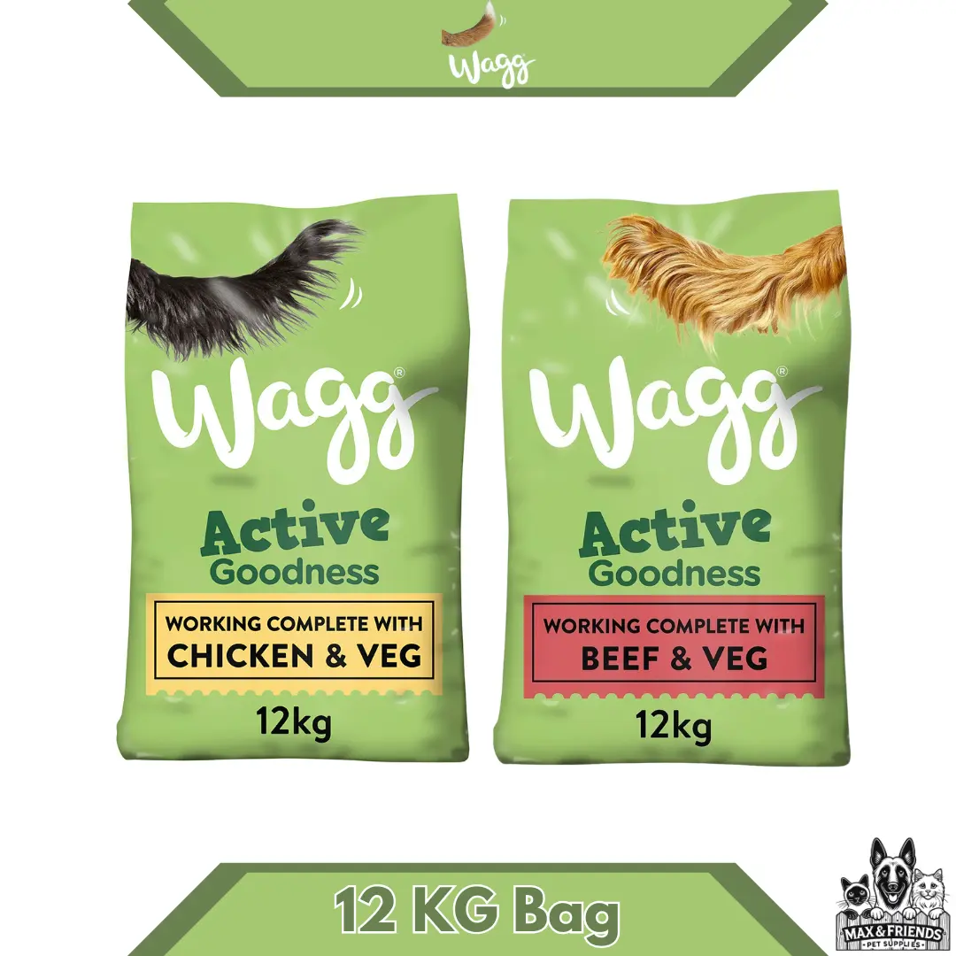 Wagg Dog Food 12KG Active Goodness Working Complete With Chicken & Veg |  Working Complete With Beef & Veg