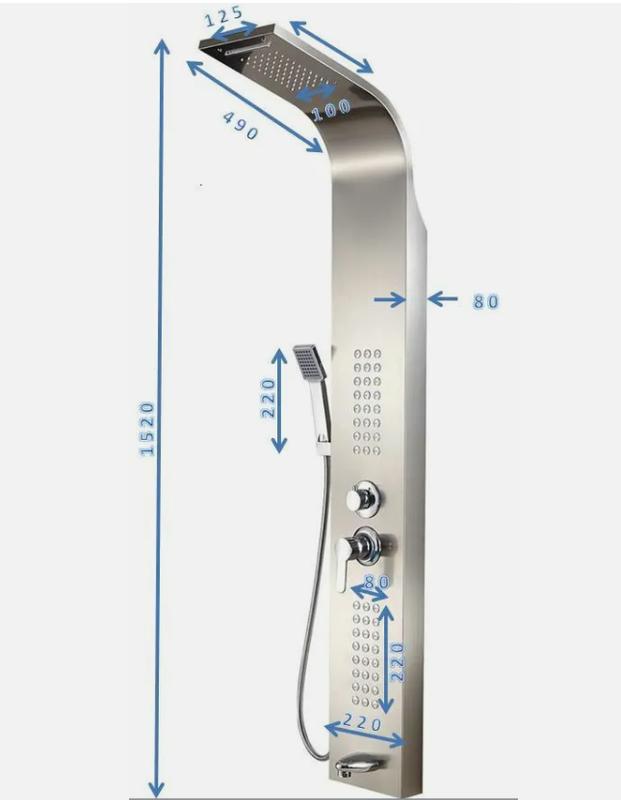 EVOLVE Thermostatic Shower Panel Column Tower 48 Body Jets Waterfall Bath Spout 7