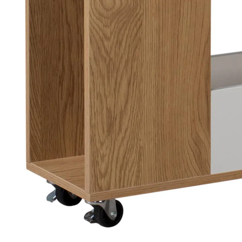 Wooden Slim Kitchen Utility Cart with Storage Shelves 2