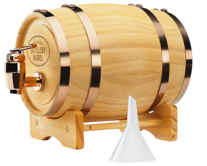 Mini Wooden Whiskey Barrel Decanter | Miniature Spirit Keg with Stand 0