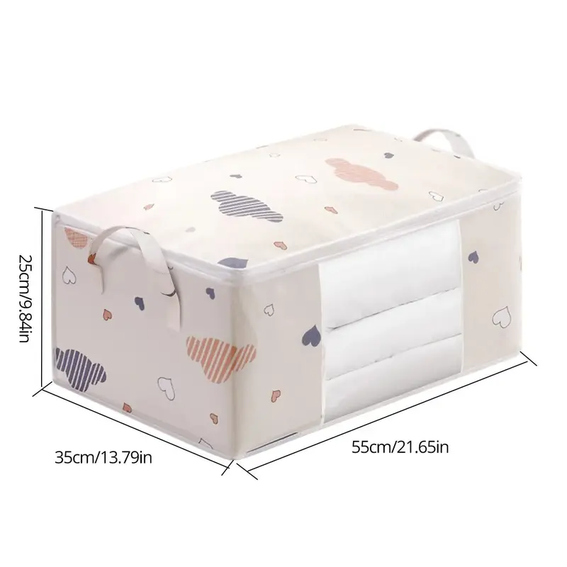 Large Capacity Clothes Storage Bag Organizer With Reinforced Handle Suitable For Blankets Bedding Foldable With Sturdy Zipper 5