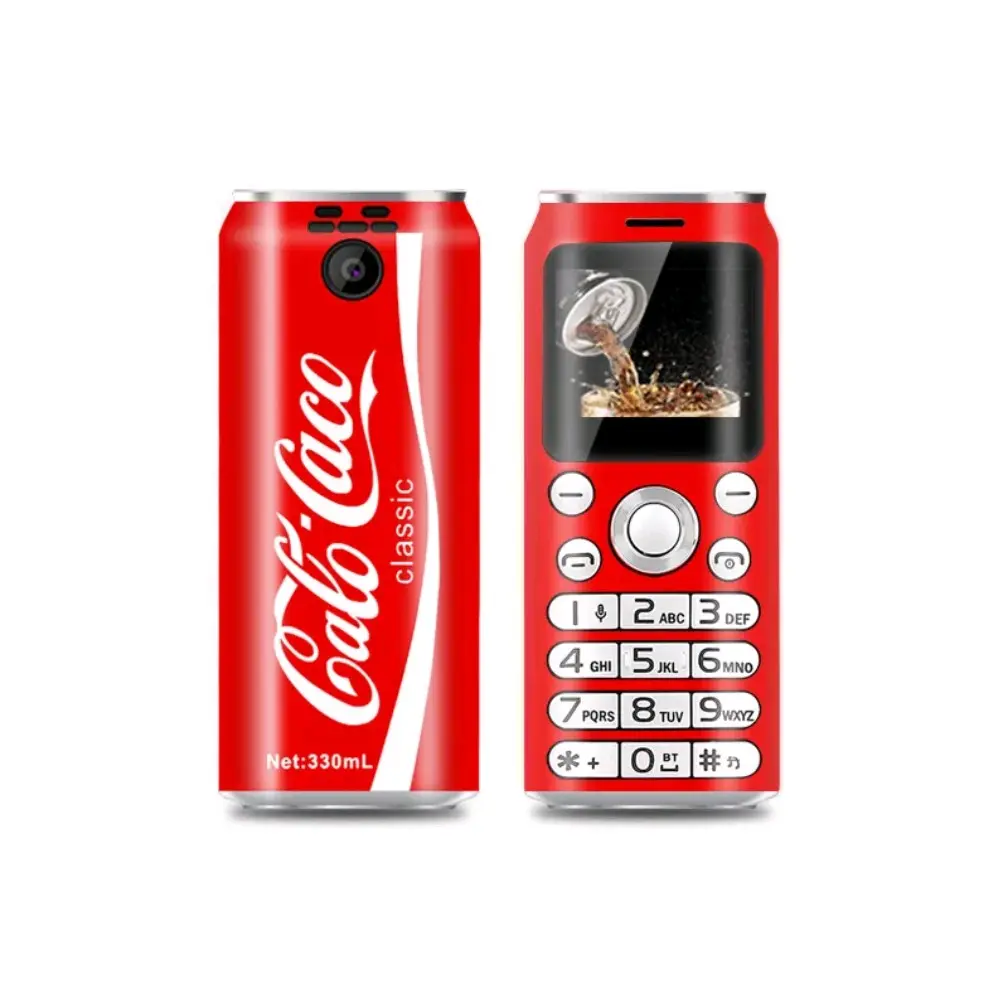 Mini Phone with Dual Nano SIM Card and Bluetooth - Fashion Portable Coke Pepsi Design - Audio