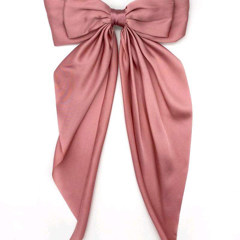oversized satin hair bow clip 2