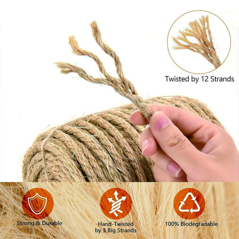 Product Introduction of 60m Natural Sisal Rope Cat Cats Scratching Post Claw Control Toys Crafts Pet 24