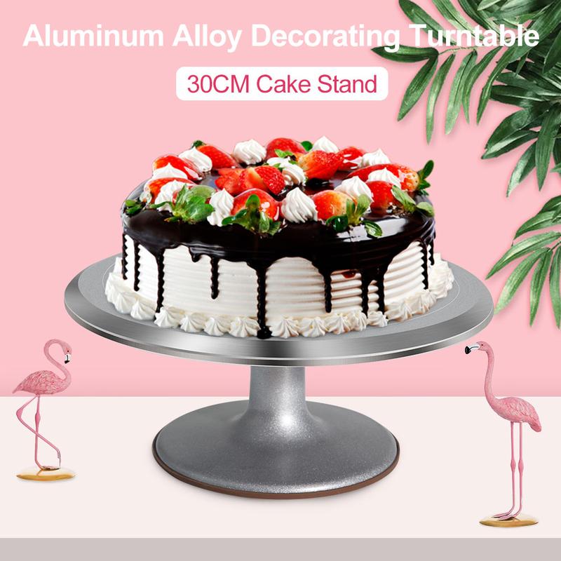 Uten 12 inch Aluminium Cake Stands, Flexible Cake Smooth Turntable Mold,  Cake Decorating Display Stand, Revolving Metal Cake Stand with Non-Slip Rubber Bottom Rotating Smoother 6