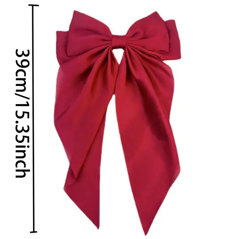Hair Bow Clip Mix Womens Large Bow Ribbon Barrettes Steel Hairpin Satin Hair Clip Hair Accessories, Bow Ribbon bow scrunchies, Floral bow scrunchies, Peal bow scrunchies, Black, White, Green, Pink, Red, Blue, gift recommendation 7