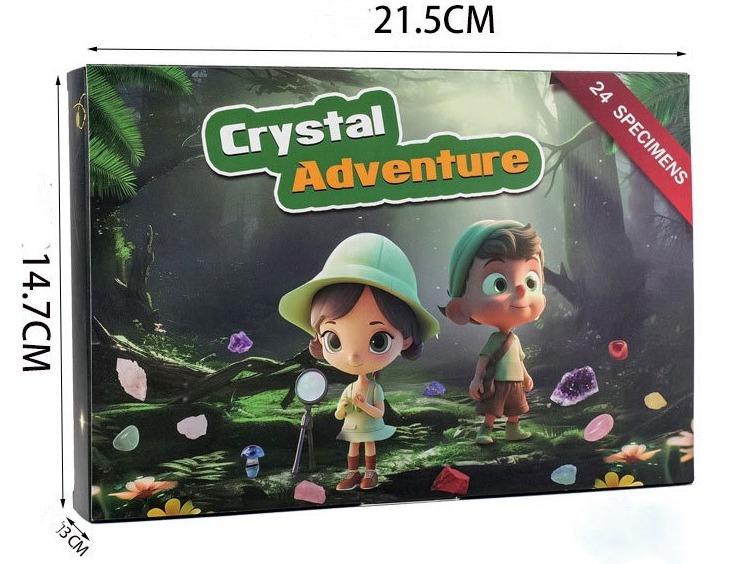 Crystal Adventure Gift Box for children Natural Science, Best Christmas Gift for Children, Crystal Collection Crystal Kit, Popular Tumbled Crystals Crystal Starter Set for boy/girl, Natural crystal rough stone children's gemstone mineral box birthday gift 9