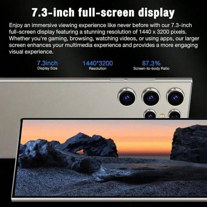 Unlock New S24 Ultra Smartphone Unlocked 7.3-inch HD 5G Gen3 16GB+1TB Android 14 8000mAh 70+108MP Phone Facial Recognition Camera Communication Device Flash Game Memory Christmas Multi Color Galaxy Phone telephone backup  phone s25  ultra 5