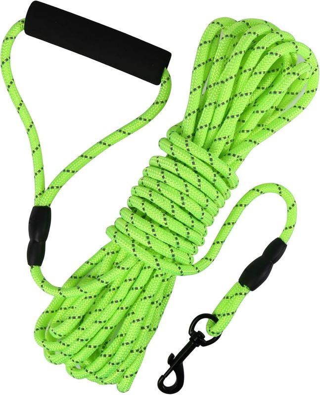 Long Dog Lead, 32FT Reflective Long Line Dog Lead for Outside and Yard, Floating Long Leads for Dog Training with Soft Handle for Camping, Hiking, Swimming, Beach and Lake 0