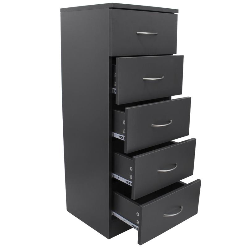 Sundaze Tall Narrow Chest of 5 Drawers with Handle Storage Unit Bedroom Furniture 34.5x36x90cm 3