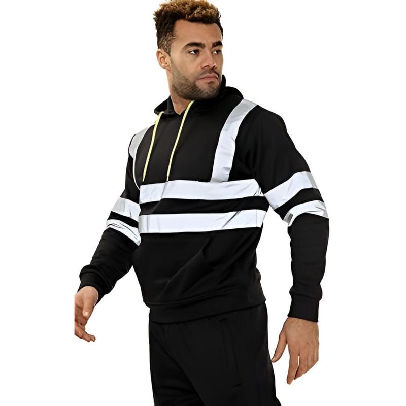 Hi-Vis Reflective Hoodie | Casual & Outdoor Pullover | Warm Fleece, Multi-Pocket Design, Stylish outerwear for high visibility 2