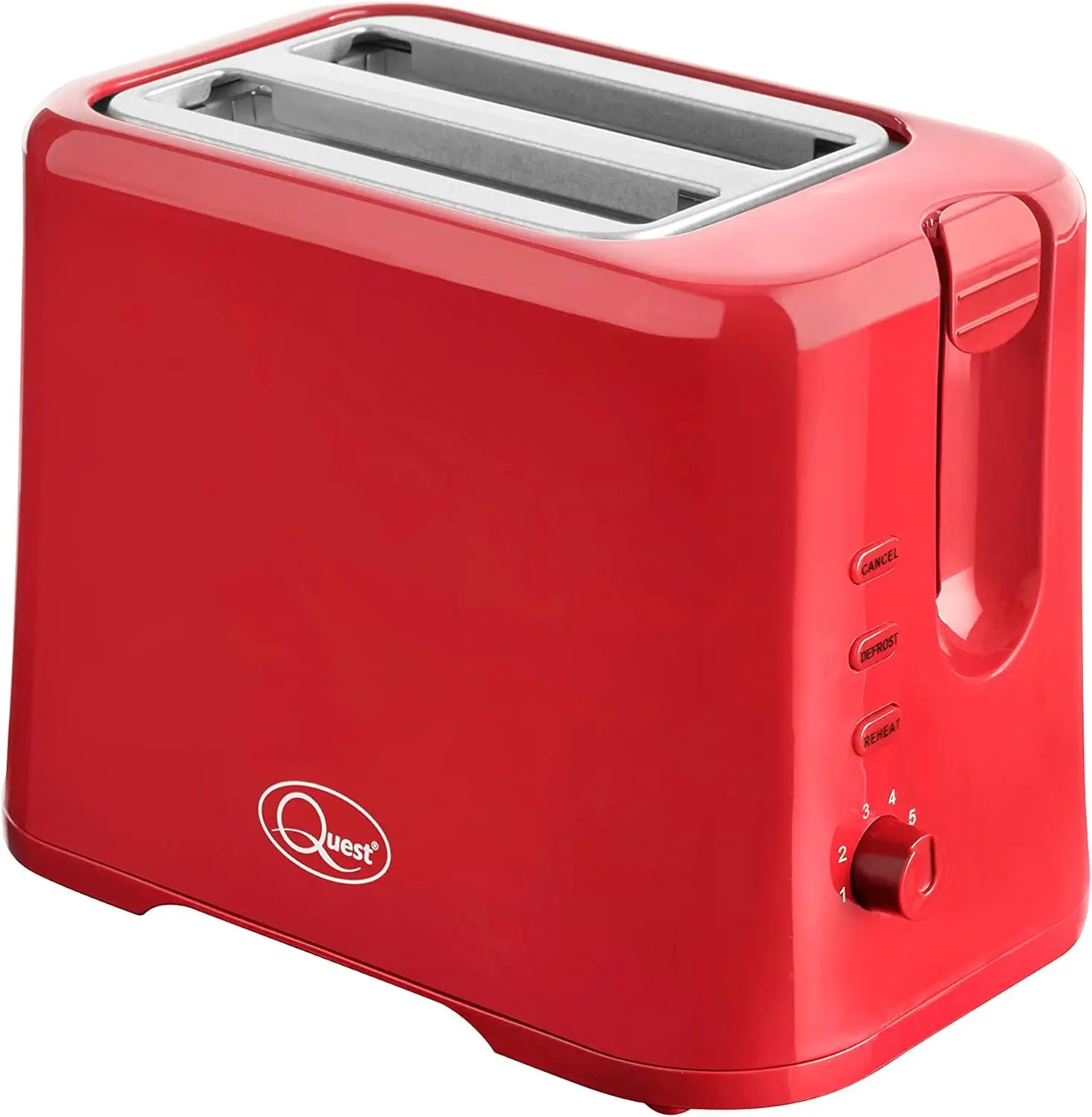 2 Slice Toaster / Variable Browning Control / Reheat and Defrost / Crumb Tray and Cord Storage, Red, 870W