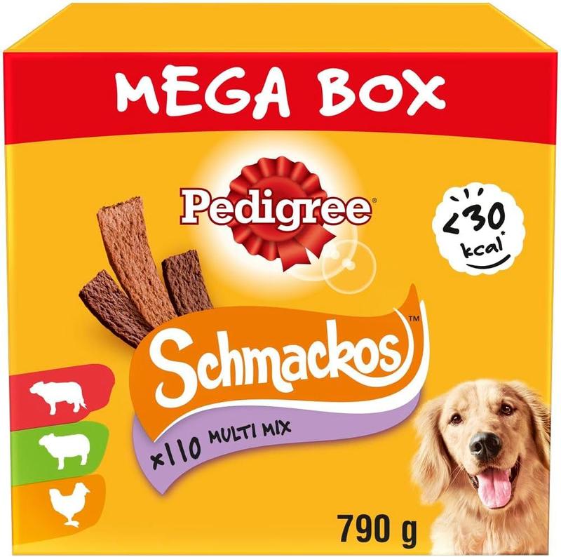 Product Introduction of Schmackos Mega Pack 110 Strips Dog Treat Multipack with Beef, Lamb and Poultry Flavours, 790 g (Pack of 1) 2