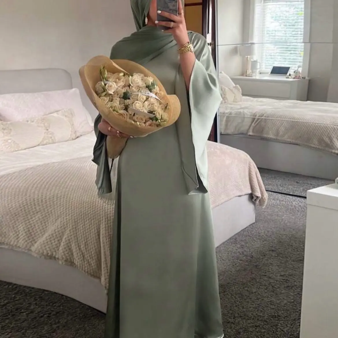 Green Abaya for Women - Perfect for Eid and Ramadan