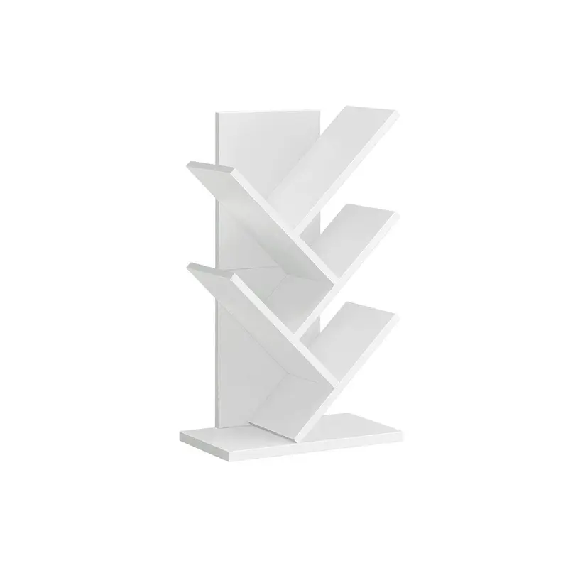 Small White 5 Tier Tree Book Case - Perfect for Home and Office Storage 0