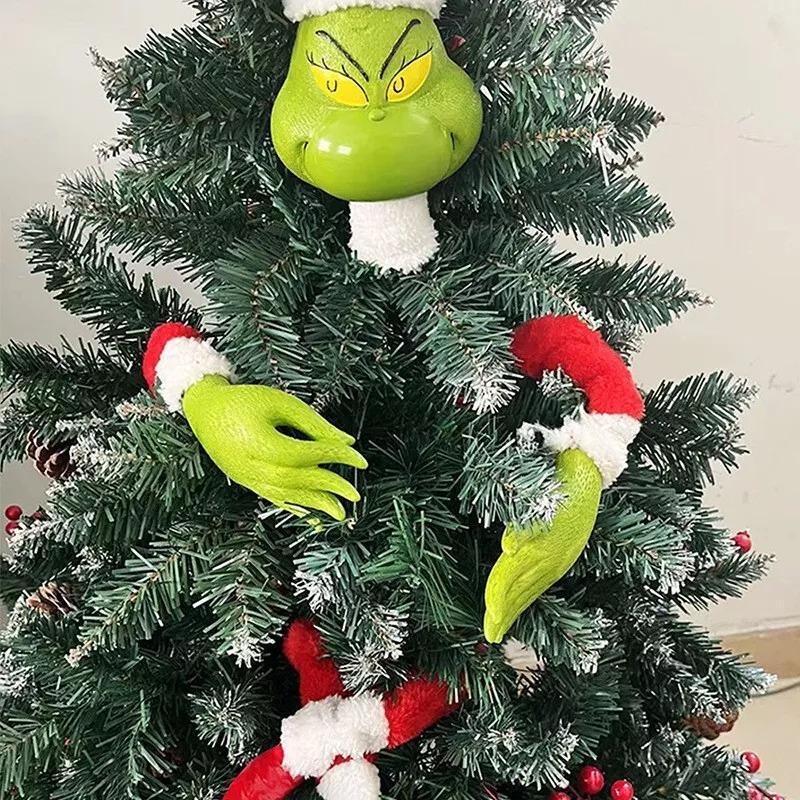Grinch Arm Leg Head Ornaments Holder Christmas Tree Decorations Xmas Party Gift Plastic 6