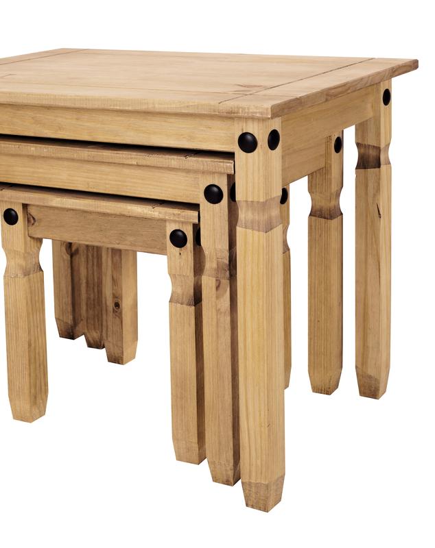 Corona Nest of Tables Mexican Solid Pine coffeetables 3