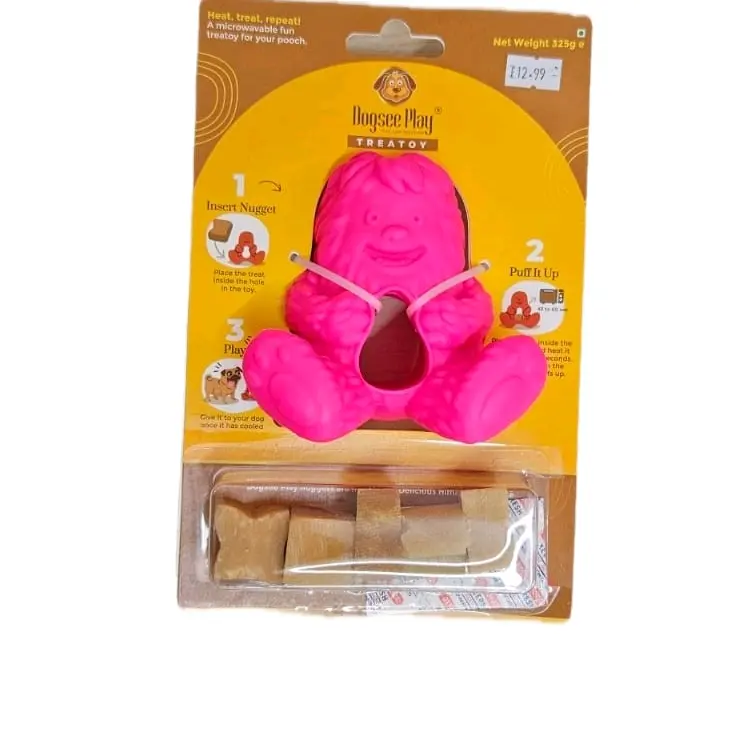 Dogsee Play Yeti Treat Toy - Blue, Pink, or Green.  Dog Treat/Toy